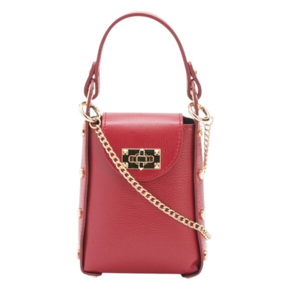 Divina Firenze Handbags - DIVINA FIRENZE Made In Italy Leather Studded Phone Holder Crossbody Bag